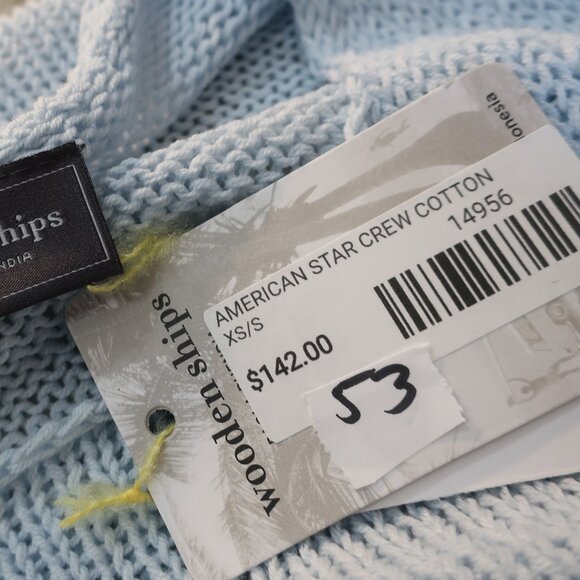 NWT Wooden Ships American Star Red White Ventana Blue Pullover Crew Sweater S/M - Picture 11 of 11